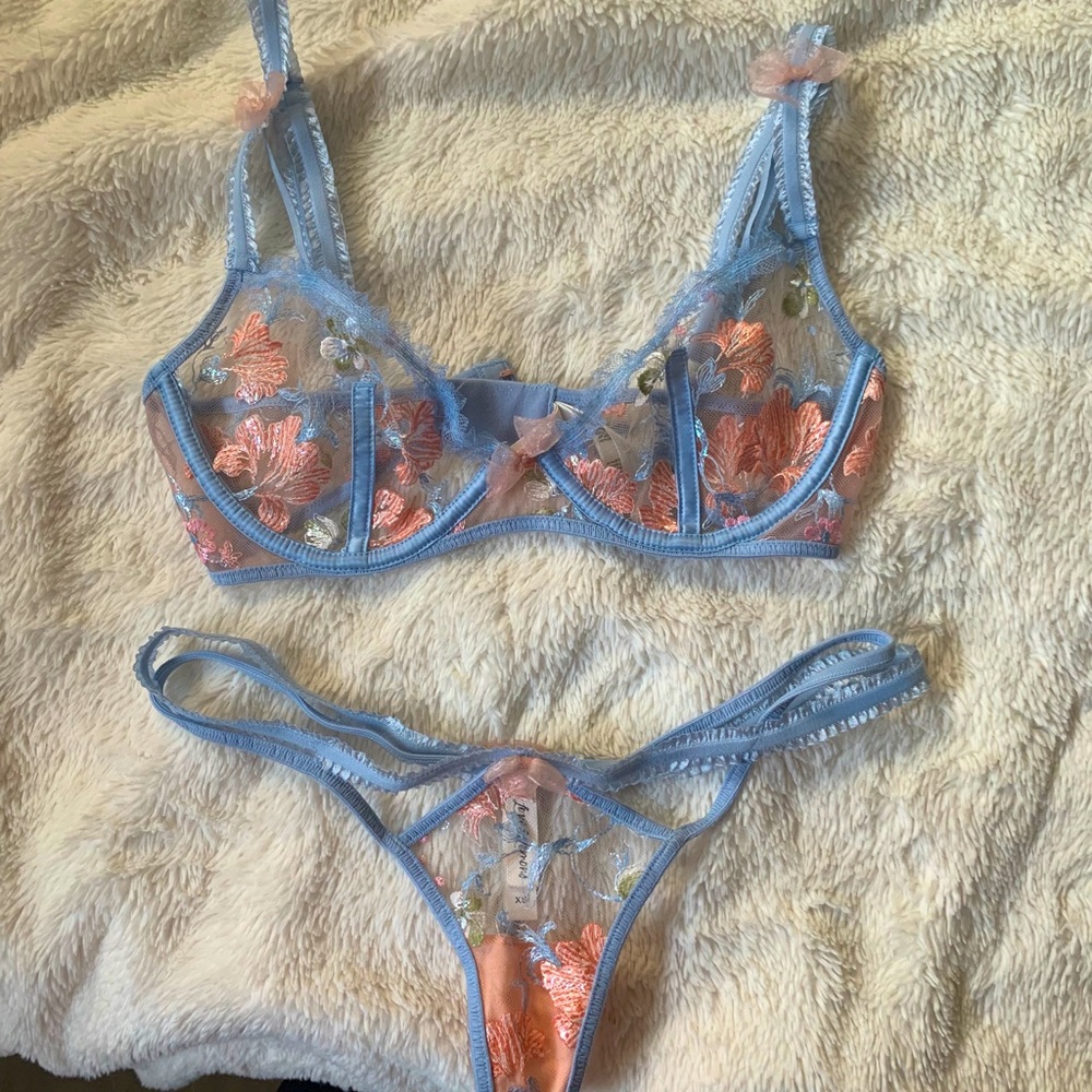 For Love & Lemons Lily Bra and Thong Set